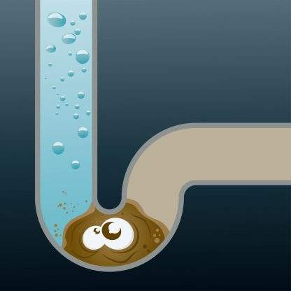 diagram of blocked sink drain