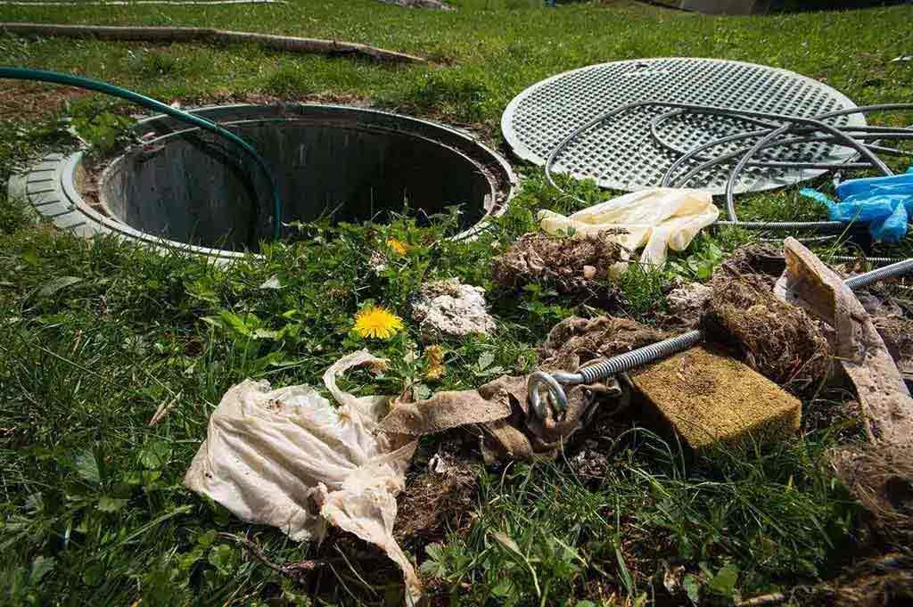 items that will block a septic tank 