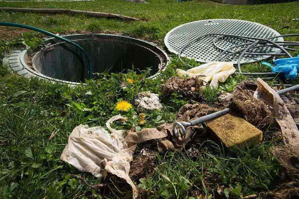 items that will block a septic tank