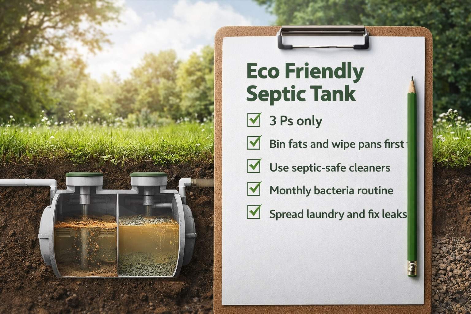eco friendly septic tank maintenance checklist
